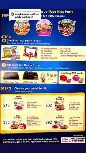 Jollibee Party Package 2023: Updated Prices & Options