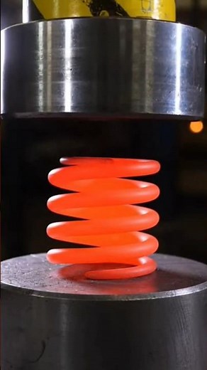 Hydraulic Press vs Red-hot Spring (CRUSHED in Slow Motion)