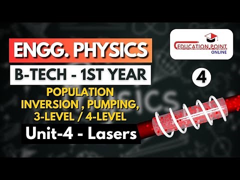Lec 4 | Population Inversion, Pumping, Three / Four Level Pumping, Optical Resonator | Engg. Physics