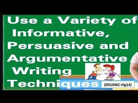Quarter 3- Lesson 2: Use a Variety of Informative, Persuasive and Argumentative Writing Techniques