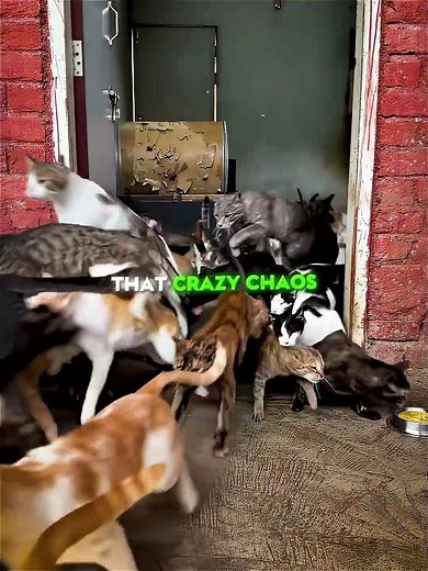 This Massive Cat Stampede Is Crazy 😹🐈 #Shorts