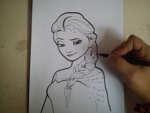 COMO DIBUJAR A ELSA - FROZEN / how to draw elsa - frozen
