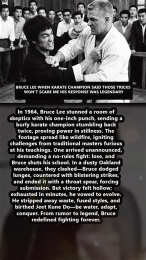 Bruce Lee When Karate Champion Said Those Tricks Won't Scare Me His Response Was Legendary #shorts