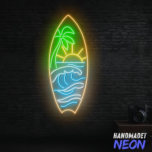 Surfboard Neon Sign for Surf Club Wall Decor, Tropical Beach Led Light, Custom Neon Sign, Gift for Surf Lover, Man Cave Surf Decor - Etsy
