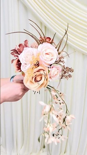 Beginner-Friendly DIY Bridal Bouquet | Neutral Cascading Tutorial #bridalbouquet #bridalinspiration