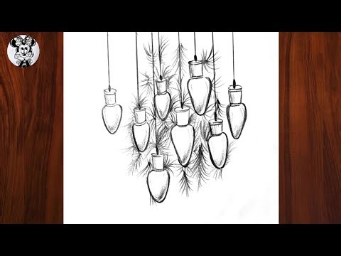How to Draw Christmas Lights (Pencil Drawing Tutorial)