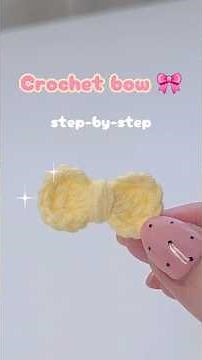 Easy crochet bow for beginners 🎀 #crochet #crochetforbeginners #shortstutorial