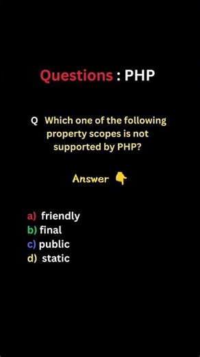 PHP MCQ Questions Shorts ⁉️ ,#coding ,#mcq ,#student ,#PHP