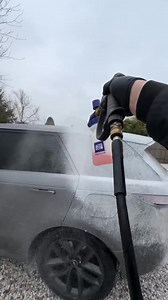 A snow foam experience wouldn’t be the same without a couple of test sprays right? @jimmyb_detailing knows 😉 Giving this Range Rover what it deserves, a good foamy soak with Polar Blast and the Polar Blaster!​ Have a video of you cleaning your car? Send it over to be featured! | Autoglym