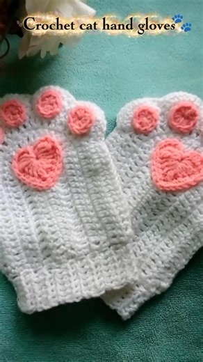 Crochet cat hand gloves 🐾 #shorts #youtubeshorts #crochet #diy