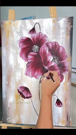 How to draw a flower painting #painting #oilpainting #acrylicpainting #flowerpainting #artshorts
