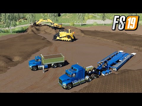 FS19 Exile Extra Wide Low Loader New Mack TP Pioneer Map Farming Simulator 19 Public Works Mods