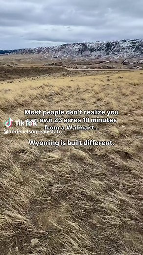 Read that again. 23 acres with horses allowed and a mountain view, just 10 minutes from town. Everyone wants the homestead life but thinks it means choosing between space and convenience. This is both. 6155 Goldie Lane | $275,000 → 22.86 acres, Urban Agriculture zoning → Horses, cattle, chickens — all permitted → Casper Mountain views from your own land → Year-round road access → Power nearby (no grid required) → Subdivide into 10-acre tracts (build now, sell later) → 10 minutes from everything 