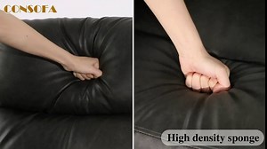 Loveseat Recliner, PU Leather Reclining Loveseat with Console, Power Reclining Loveseat, 68'' Reclining Loveseat with Heat and Massage, Cup Holders, Lumbar Support for Living Room