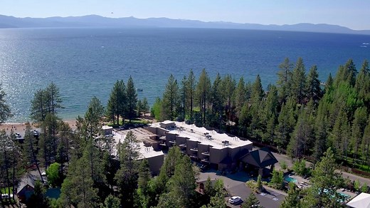 2.3K views · 104 reactions | Bird's eye view of the Landing Tahoe Resort and Spa and the beach in front of it. | The Landing Lake Tahoe Resort & Spa | Facebook