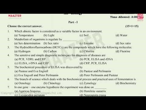 12th Std Zoology | Halfyearly Exam | Model question paper 2025 | Original question paper pattern |