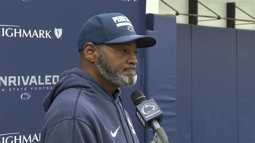 "We're going to chop wood. We've got to be able to chop a redwood tree until it's done. That's a hard task and it's one chop at a time." Asked Terry Smith what Penn State needs to do to take these close losses & turn them into wins. The Nittany Lions face the top-ranked Ohio State Buckeyes on Saturday. | Allie Berube