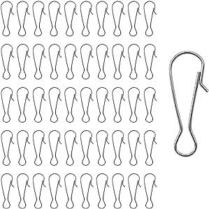 LYECUN 100 Pcs Lanyard Hooks, Warped Mouth Design, Easy Installation, 304 Stainless Steel Lanyard Snap Clip Hooks, Metal Spring Snaps