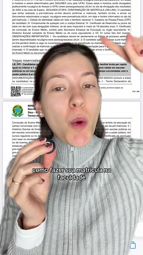 Como fazer a matrícula na faculdade: Documentos SISU