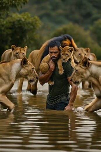 22K views · 105 reactions | A man rescued a lion cub that was...