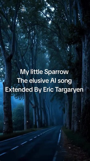 #mylittlesparrow #ai #music #fyp I extended the AI song with some random lyrics I thought up. probably not the last version but it will do for now You've seen enough now my little sparrow. Why do you hide? Tell me what you saw In the cracks along the wall Or the coming of the fall. We're all just a dream. Wiping the rain drops falling in your face what does it mean? Butterfly kisses, tragedy misses is your love for me? My mind is open but my heart is broken look in my eyes. But my little sparrow