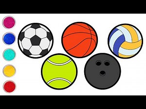 Sports Balls Drawing | How to Draw Football | Learn Drawing and Coloring with Chiki Art