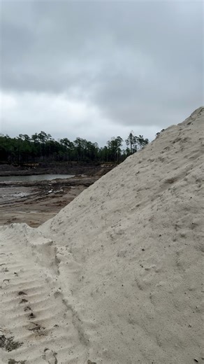 10/13/25: the pit conditions look decent for the amount of rain that we got. And look at this white sand it made for us! #GrandStrandMaterials ￼ | Grand Strand Materials