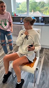 67K views · 567 reactions | Here's a chocolate sauce chair and enjoy a pillow fight with it.晴❣️藍 . .. ... .... #kristenhanby #bryonyhanby #hanbygang #woodyandkleiny #brentrivera #hahahaha #pranks #kristenhanbyextra | Bryony Hanby | Facebook