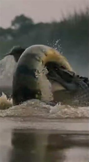 Anaconda vs Crocodile: Epic Aquatic Battle! #Wildlife #Nature #ReptileShowdown