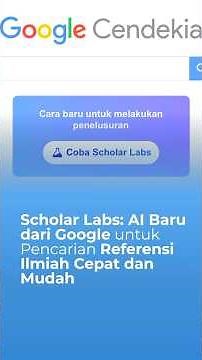Scholar Labs: Google's New AI for Fast and Easy Scholarly Reference Search