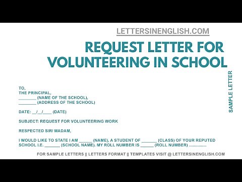 Request Letter for Volunteering in School – Application Letter for Volunteering