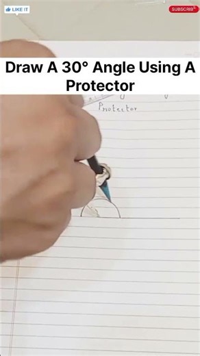 Draw A 30° Angle Using A Protector #shorts #youtubeshorts