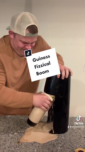 Let’s Get Fizzical is coming back! Enjoy this memory while the new episodes load… #dennydoesit #letsgetfizzical #explosion #guiness #carbonated #burp