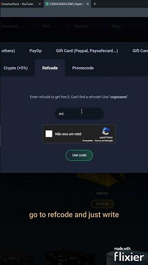 How to get 1$ in csgocases.com
