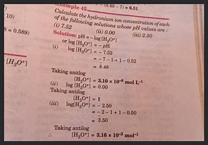 Cample 4510)Calculate the hydronium ion concentration of each... | Filo