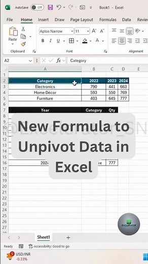 How to Unpivot Data in Excel using a Formula | New Excel Functions