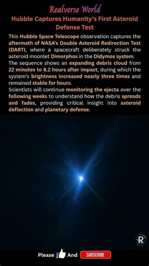 Hubble Captures Humanity’s First Asteroid Defense Test 🌍☄️ #spaceexploration #space #astronomy