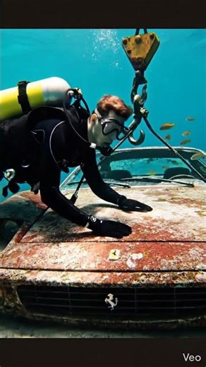 A fast paced restoration montage The same red Ferrari being cleaned, repaired, repainted into a glo