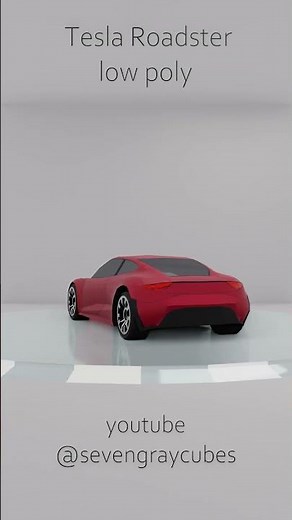 Low poly car made in Blender - Tesla roadster