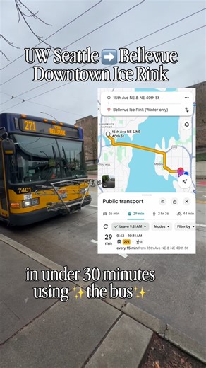 Choose Your Way Bellevue on Instagram: "Get to the Bellevue Downtown Ice Rink from Seattle easily! 🚍❄ If you’re near the University of Washington, take the 271 to Bellevue Square, then walk over to the Bellevue Downtown Ice Rink! 🚍 🚆 From Downtown Seattle, take Sound Transit Route 550 directly to the Bellevue Transit Center, then stroll over to the Bellevue Downtown Ice Rink (or take a FREE Bellhop) for winter fun! Make it a car-free day and log your trip with Choose Your Way Bellevue Rewards