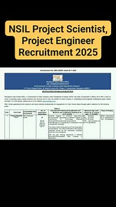 NSIL Project Scientist, Project Engineer Recruitment 2025 #engineer | Government Jobs