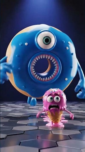 3D Animated Donut vs Ice Cream | Hilarious Chase, Split & Run in CGI Comedy Short!