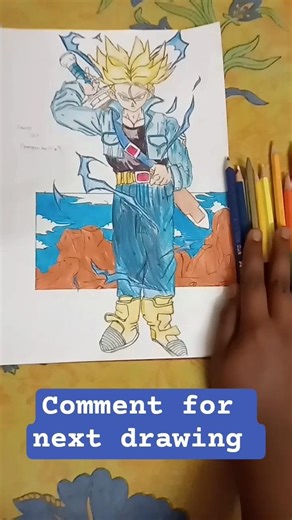 Drawing future trunks ssj ( DBz) Day-2 of drawing dragon ball characters #dragonballdrawing