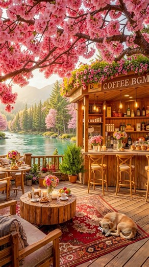 Relaxing Spring Jazz at Cozy Coffee Shop Ambience 🌸 Smooth Jazz Instrumental Music for Work