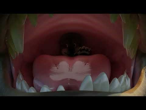 Dragon swallows a wolf | Dragon vore animation