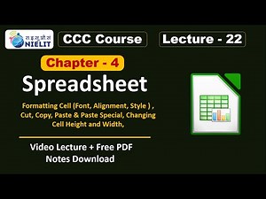 CCC Chapter 4 Spreadsheet | LibreOffice Calc for CCC Exam | CCC Online Class | CCC Lecture - 22