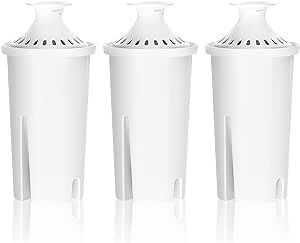Overbest NSF Certified Pitcher Water Filter, Replacement for Brita® Pitchers and Dispensers, Brita® Classic 35557, OB03, Mavea® 107007, and More, Includes 3 Filters