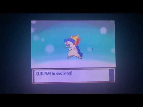 Pokémon SoulSilver: Quilava Evolves Into Typhlosion.