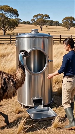 Revolutionary Emu Feeder: See How Smart Animals Adapt to New Tech!