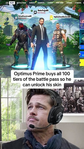 Optimus Prime wants to purchase the whole battle pass to unlock his skin so he can play with John Wick and Lt. Aldo Raine, but Captain Jack Sparrow warns him about a mysterious Fortnite curse… Guest starring Indiana Jones! #fortnite #optimusprime #transformers #fortniteoptimusprime #fortnitebattlepass #johnwick #aldoraine #jacksparrow #indianajones #seaofthieves #piratesofthecaribbean #gaming #aivoice #inglouriousbasterds #movies #transformersriseofthebeasts #indianajones5